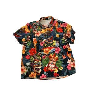 Tropical Hawaiin Button Down Short Sleeve Shirt Mens 3XL